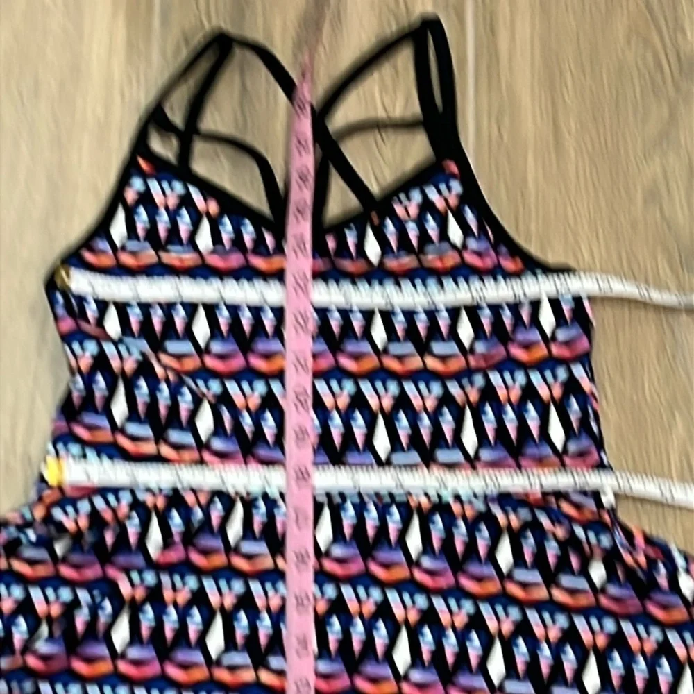 Vintage Y2K Pink Dress Victoria Secret Skater Aztec Print Flowy Mini Midi 90’s